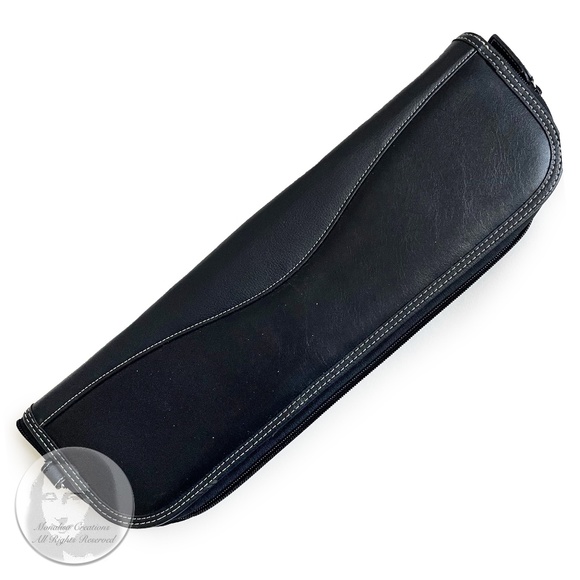 Geoffrey Beene Tie Case Holder Black Leather Travel Case Vintage 90s - Picture 3 of 5